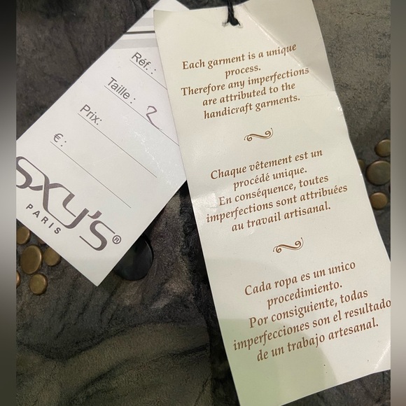 NWT SXY'S Paris Faux Leather Faux Fur‎ Women's Jacket Size 2 Grey Rocker Hippie - Picture 13 of 13